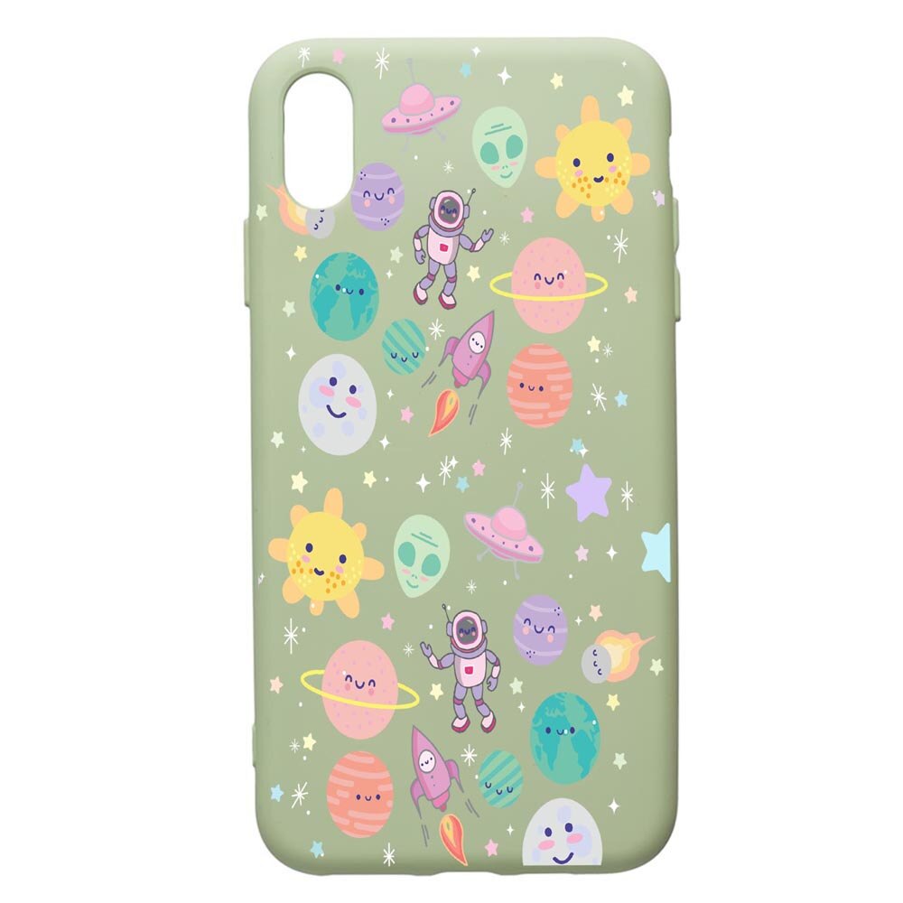 Husa de protectie Apple iPhone XS Max, Universe, UFO, silicon, cu interiorul din material textil, protectie camera, Beryl, PGR473