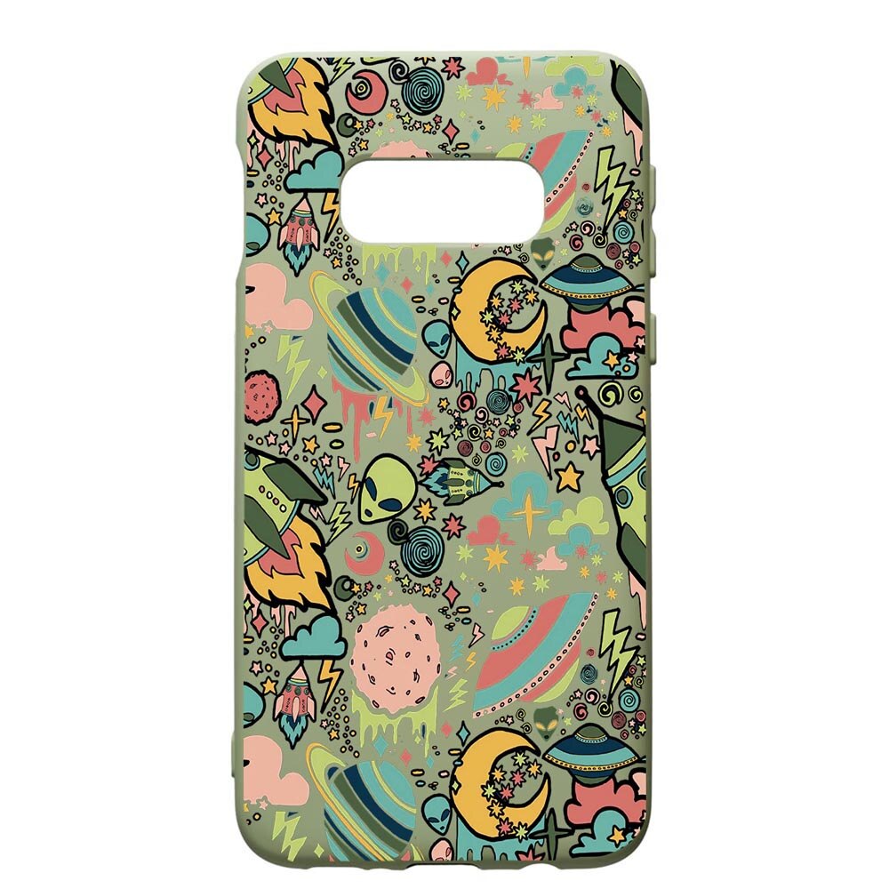 Husa de protectie Samsung Galaxy S10, Universe, UFO, silicon, cu interiorul din material textil, protectie camera, Beryl, PGR472