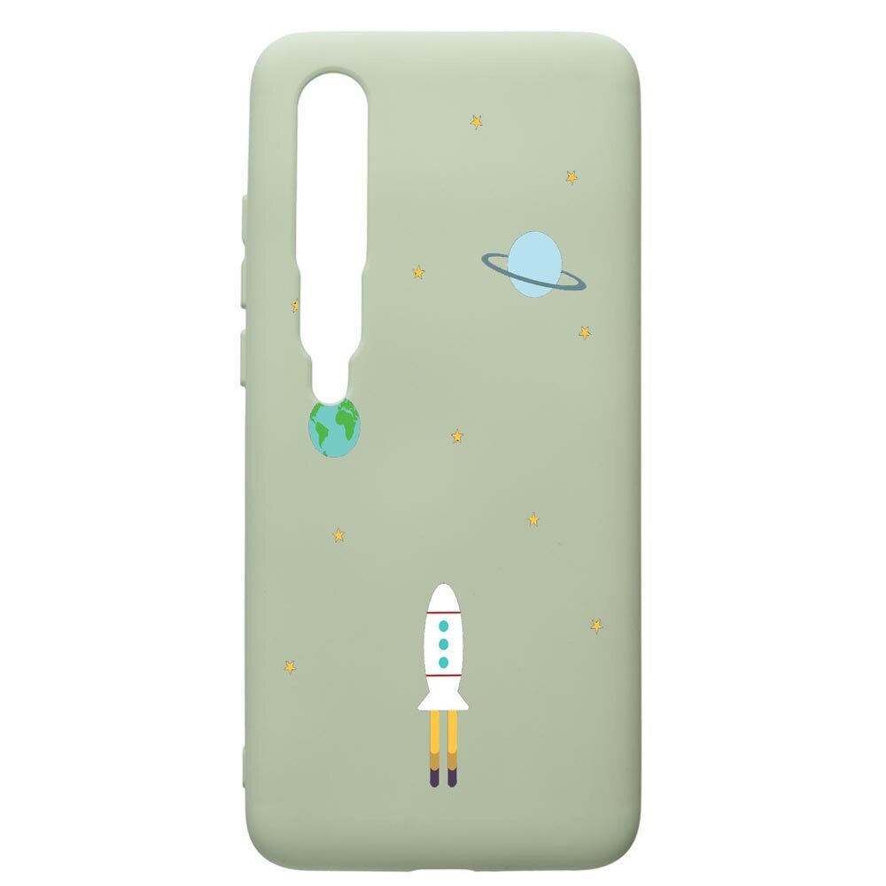 Husa de protectie Xiaomi Mi 10 / Mi 10 Pro, Universe, Spacecraft, silicon, cu interiorul din material textil, protectie camera, Beryl, PGR471
