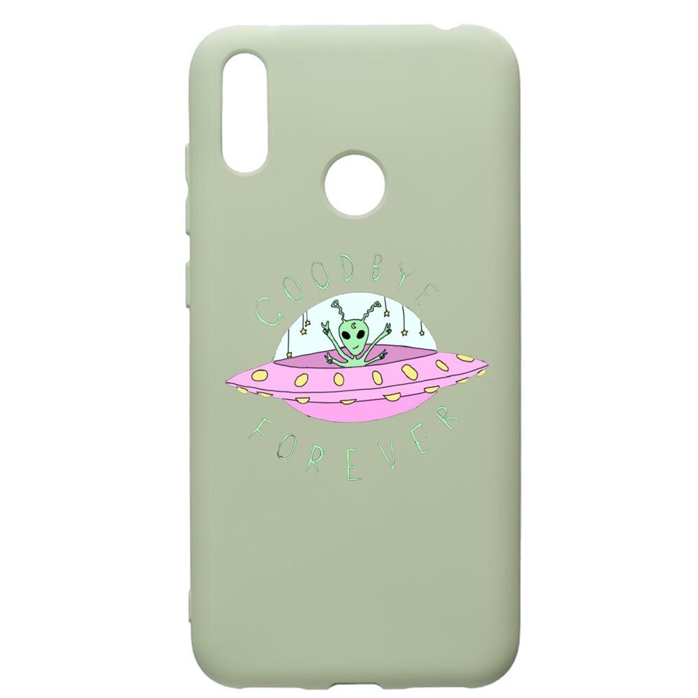 Husa de protectie Huawei Y7 2019, Universe, UFO, silicon, cu interiorul din material textil, protectie camera, Beryl, PGR474