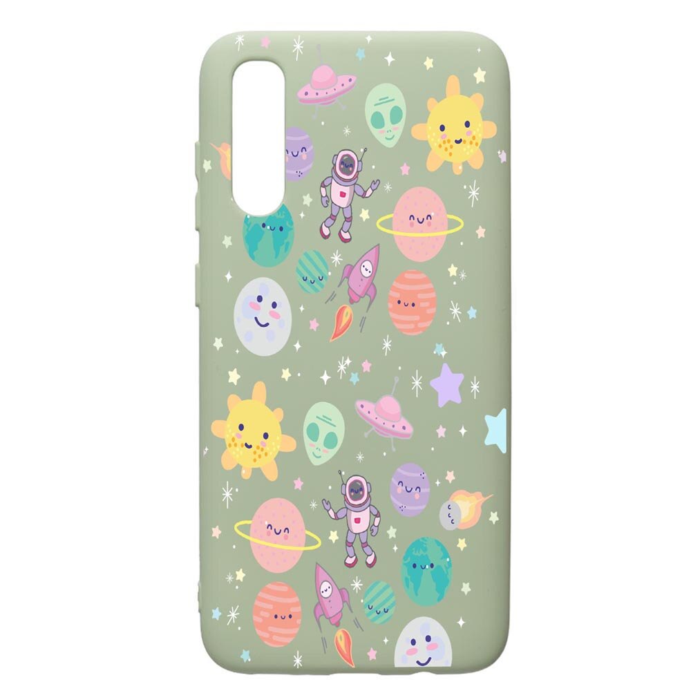 Husa de protectie Samsung Galaxy A70, Universe, UFO, silicon, cu interiorul din material textil, protectie camera, Beryl, PGR473