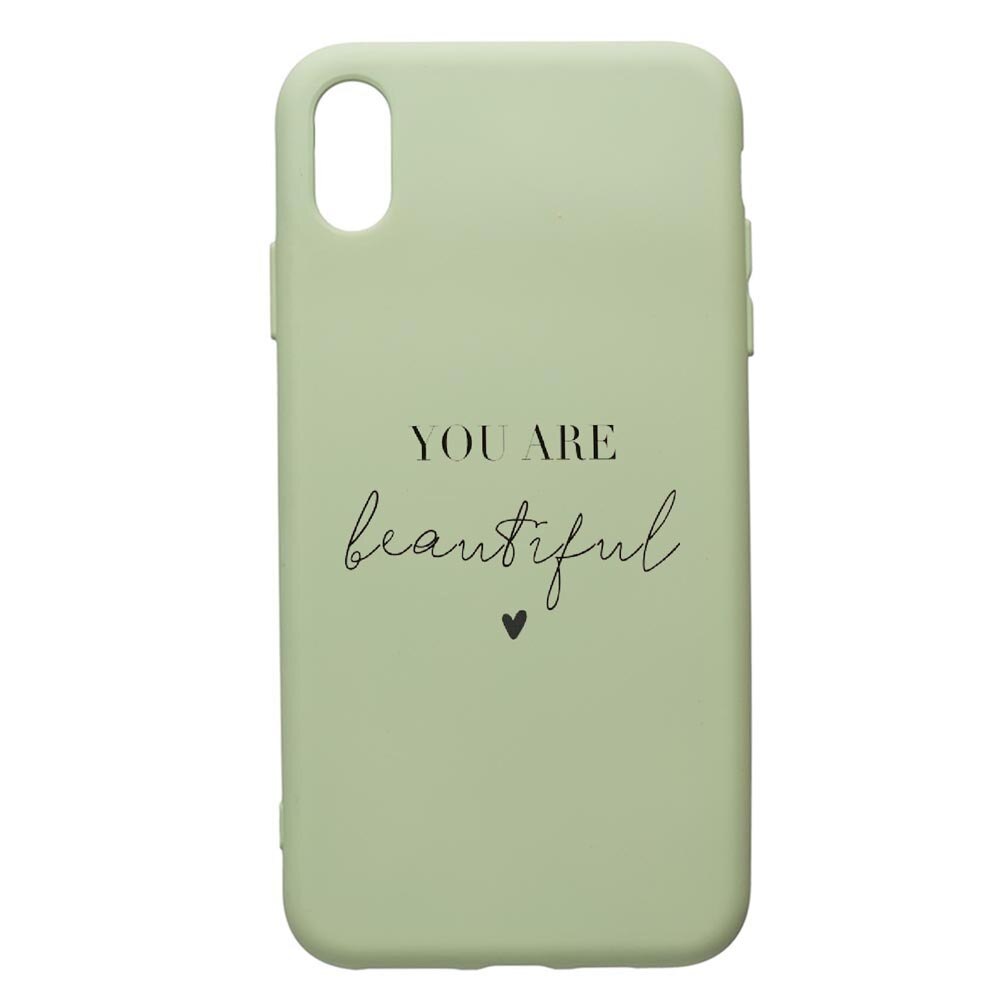 Husa de protectie Samsung Galaxy A10, You Are Beautiful, silicon, cu interiorul din material textil, protectie camera, Beryl, PGR477