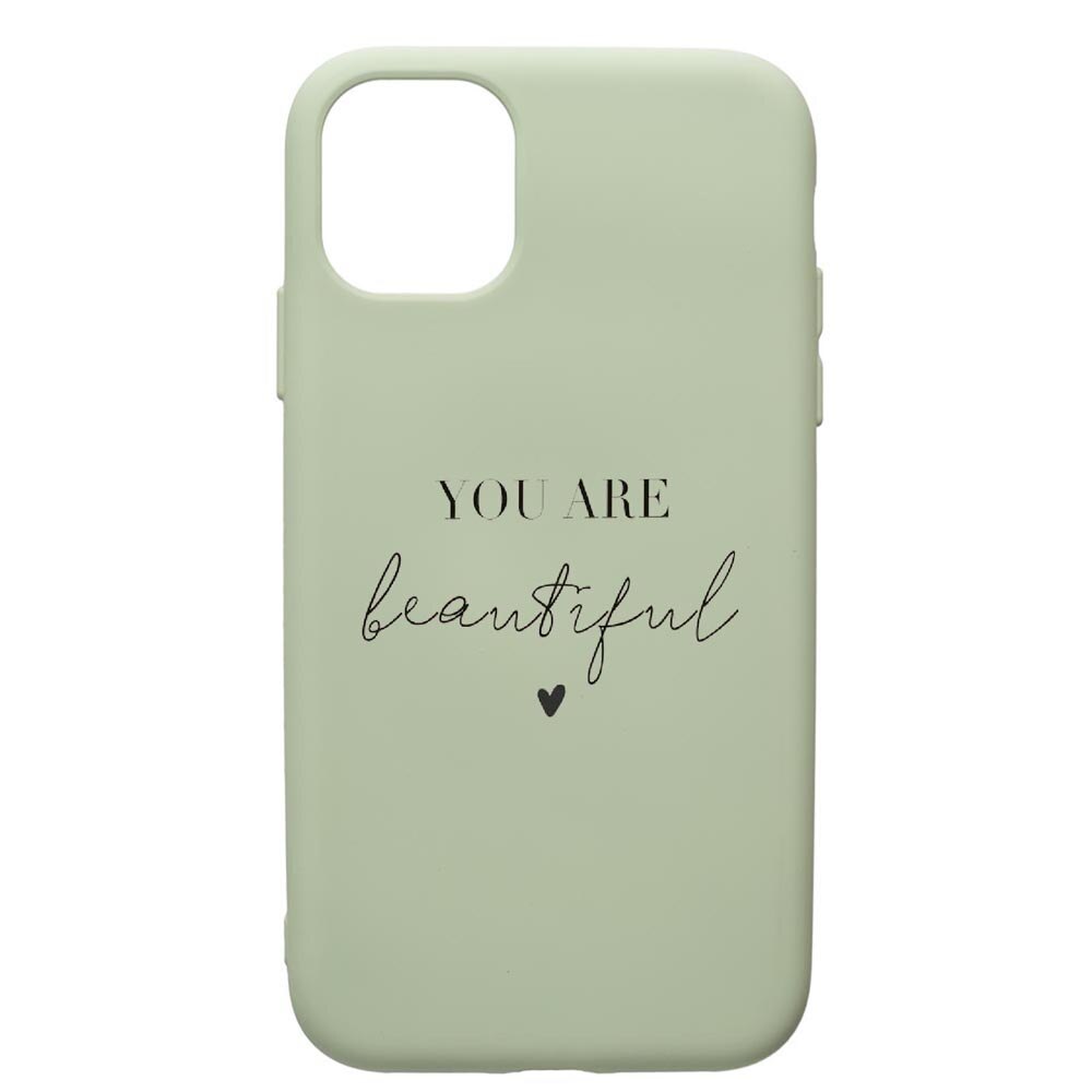 Husa de protectie Apple iPhone 12, You Are Beautiful, silicon, cu interiorul din material textil, protectie camera, Beryl, PGR477