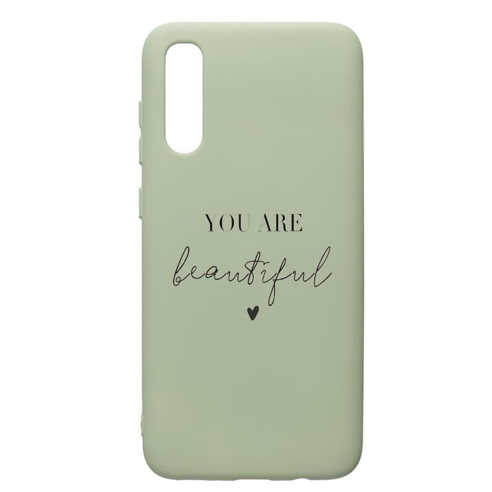 Husa de protectie Samsung Galaxy A70, You Are Beautiful, silicon, cu interiorul din material textil, protectie camera, Beryl, PGR477