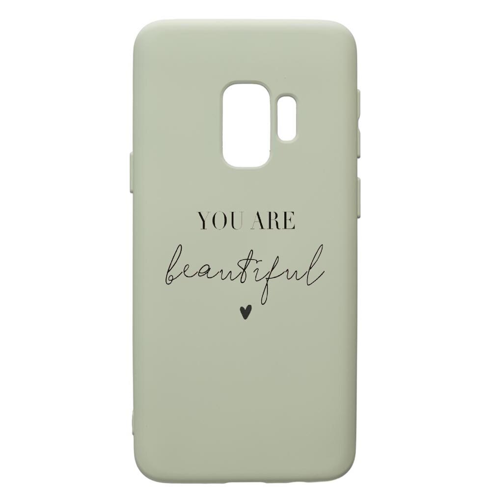 Husa de protectie Samsung Galaxy S9, You Are Beautiful, silicon, cu interiorul din material textil, protectie camera, Beryl, PGR477