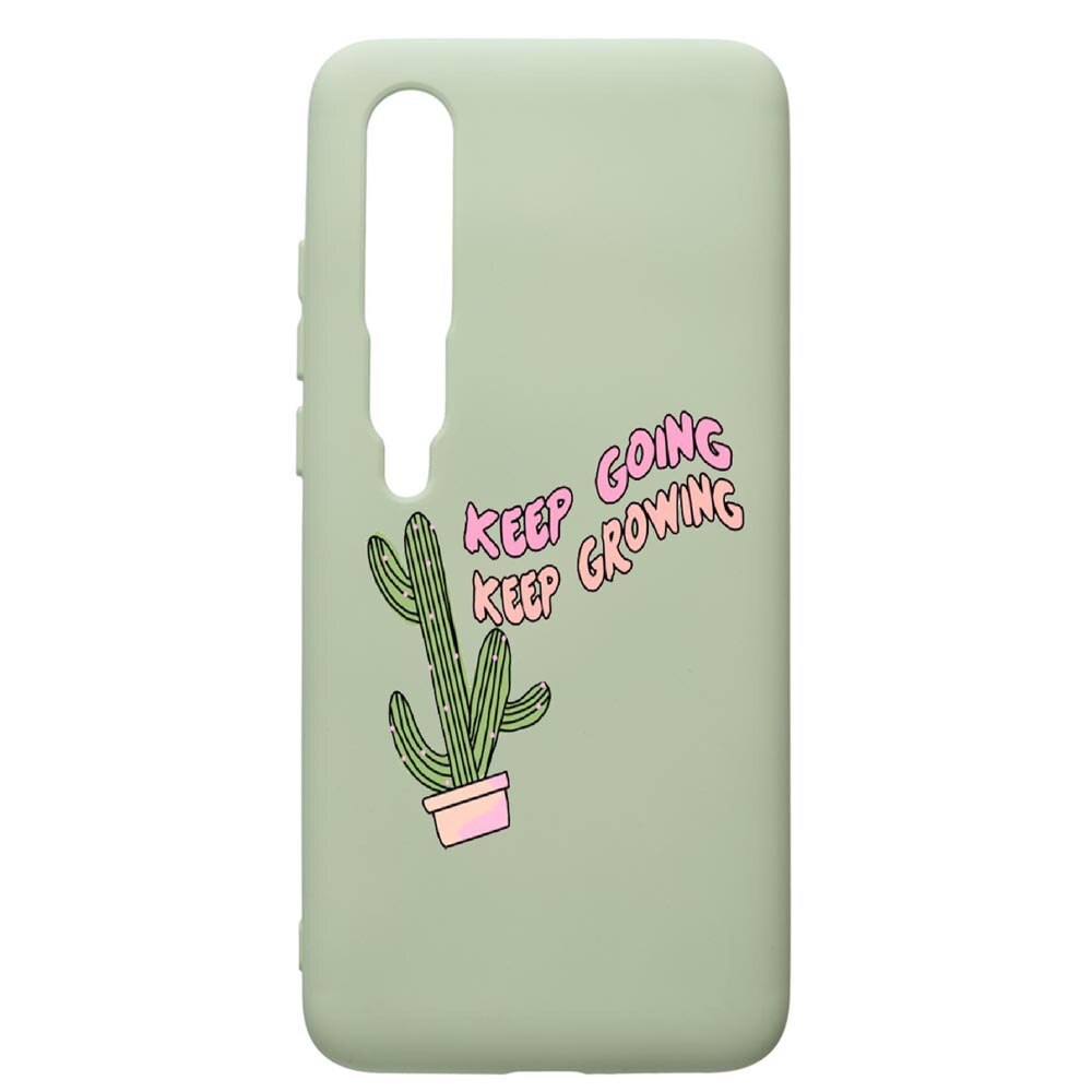 Husa de protectie Xiaomi Mi 10 / Mi 10 Pro, Keep Going, silicon, cu interiorul din material textil, protectie camera, Beryl, PGR482