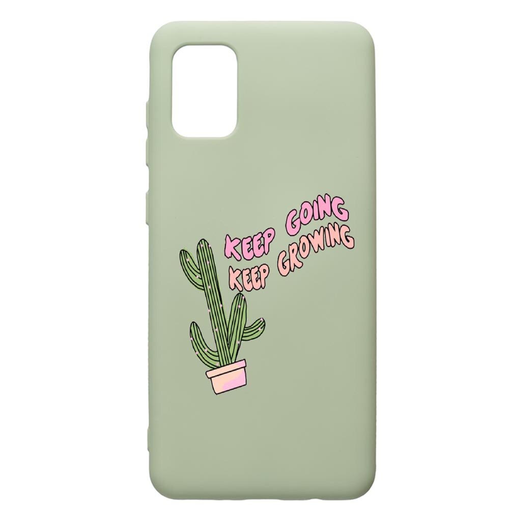 Husa de protectie Samsung Galaxy A41, Keep Going, silicon, cu interiorul din material textil, protectie camera, Beryl, PGR482