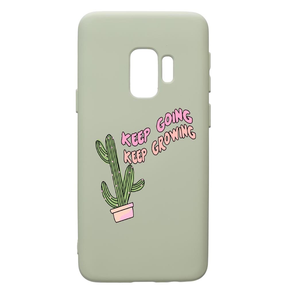 Husa de protectie Samsung Galaxy S9, Keep Going, silicon, cu interiorul din material textil, protectie camera, Beryl, PGR482