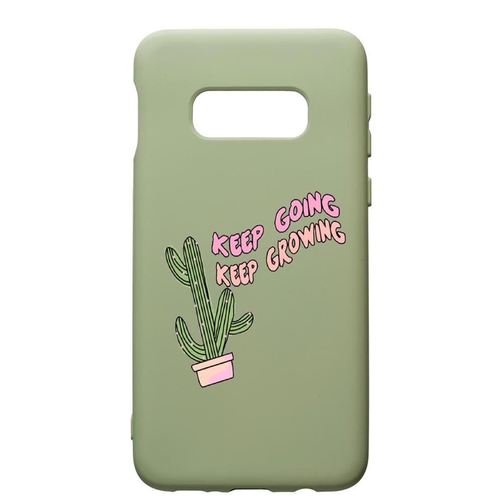 Husa de protectie Samsung Galaxy S10, Keep Going, silicon, cu interiorul din material textil, protectie camera, Beryl, PGR482