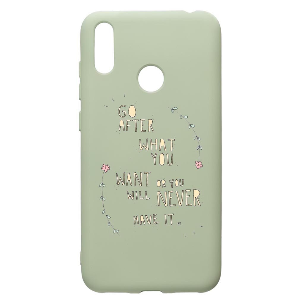 Husa de protectie Huawei Y7 2019, Be Positive, silicon, cu interiorul din material textil, protectie camera, Beryl, PGR483