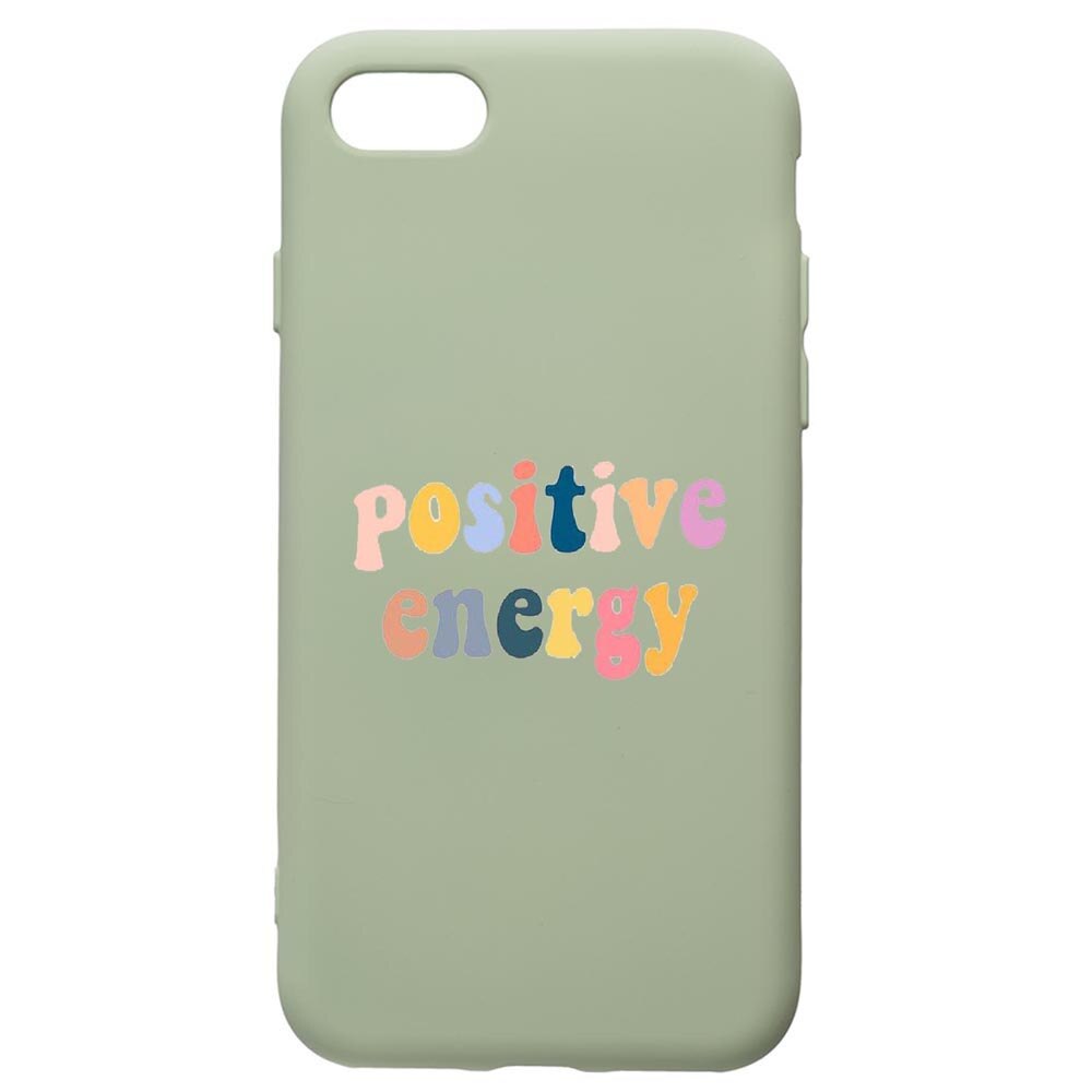 Husa de protectie Apple iPhone SE 2 / iPhone 8 / iPhone 7, Positive Energy, silicon, cu interiorul din material textil, protectie camera, Beryl, PGR479