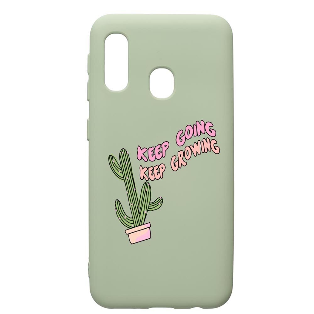 Husa de protectie Samsung Galaxy A20e, Keep Going, silicon, cu interiorul din material textil, protectie camera, Beryl, PGR482