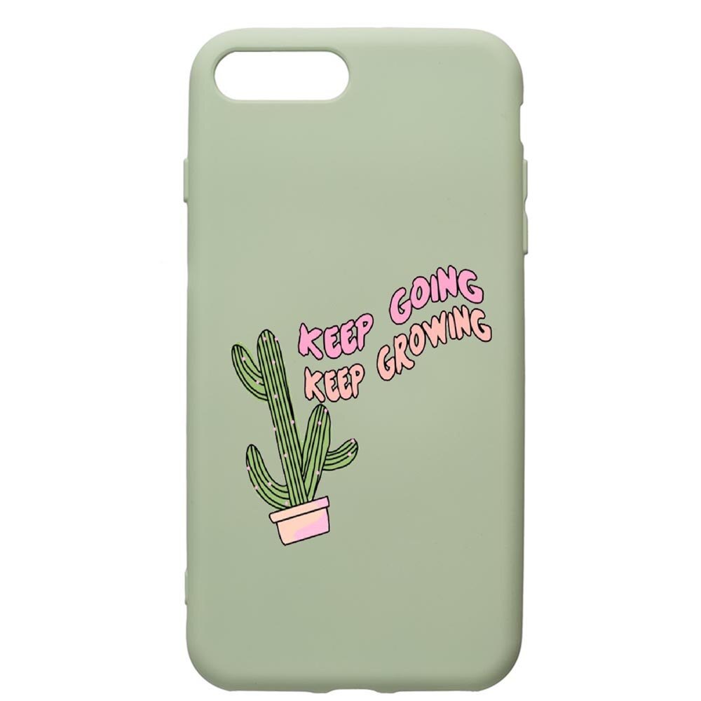 Husa de protectie Apple iPhone 8 Plus / iPhone 7 Plus, Keep Going, silicon, cu interiorul din material textil, protectie camera, Beryl, PGR482