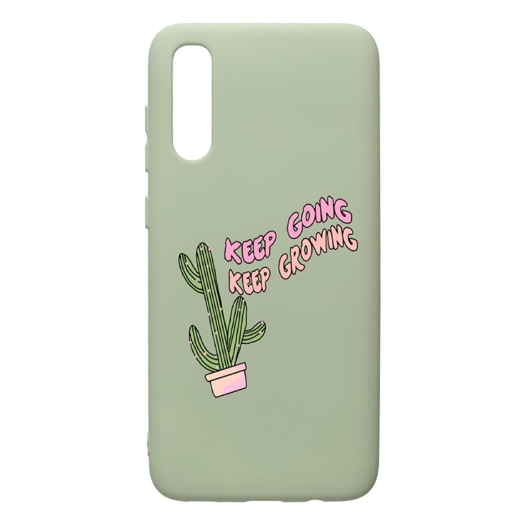 Husa de protectie Samsung Galaxy A70, Keep Going, silicon, cu interiorul din material textil, protectie camera, Beryl, PGR482