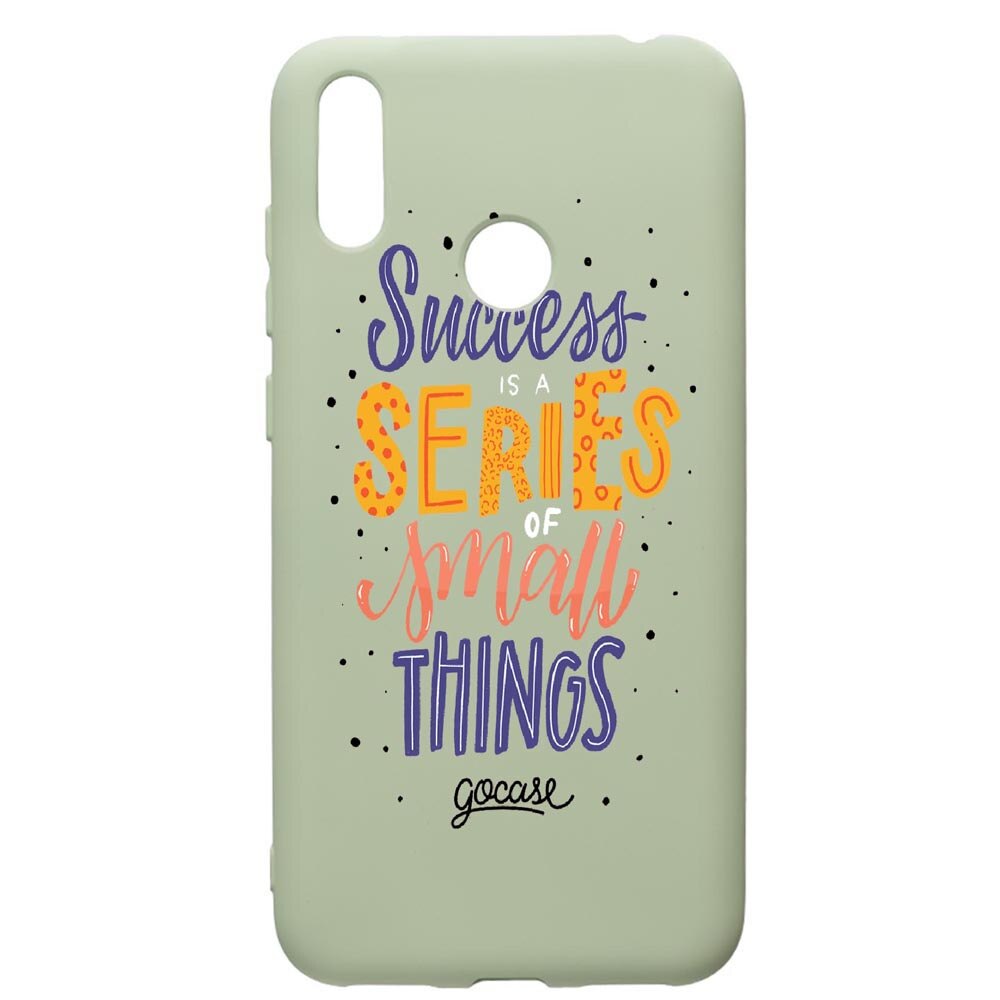 Husa de protectie Huawei Y7 2019, Success, silicon, cu interiorul din material textil, protectie camera, Beryl, PGR485