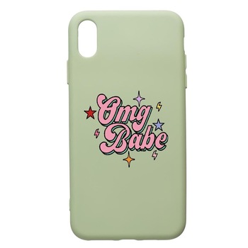 Husa de protectie Apple iPhone XR, OMG Babe, silicon, cu interiorul din material textil, protectie camera, Beryl, PGR487 Husa de protectie Apple iPhone XR, OMG Babe, silicon, cu interiorul din material textil, protectie camera, Beryl, PGR487