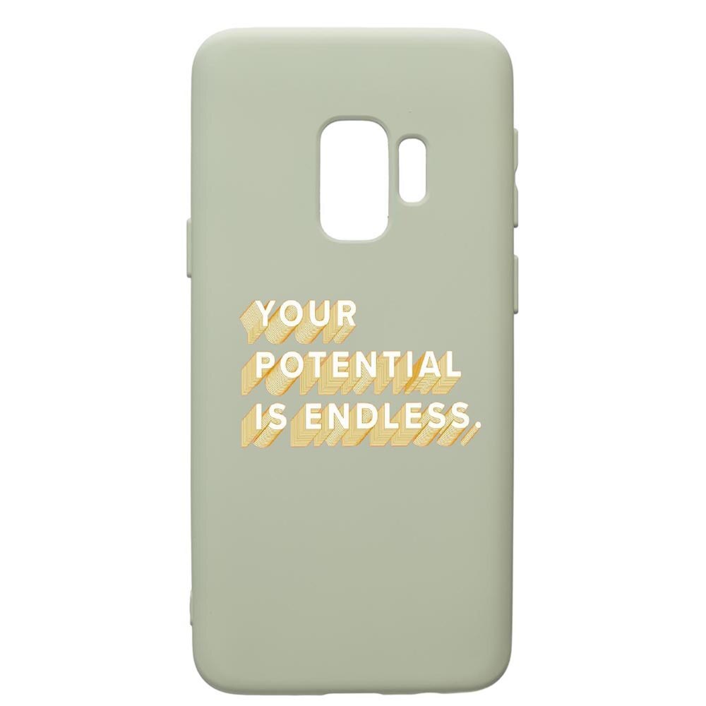 Husa de protectie Samsung Galaxy S9, Endless, silicon, cu interiorul din material textil, protectie camera, Beryl, PGR484