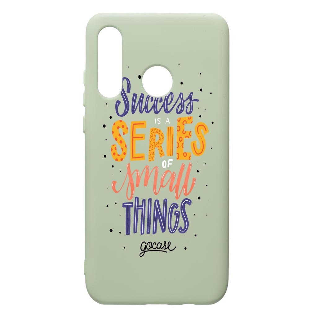 Husa de protectie Huawei P30 Lite, Success, silicon, cu interiorul din material textil, protectie camera, Beryl, PGR485