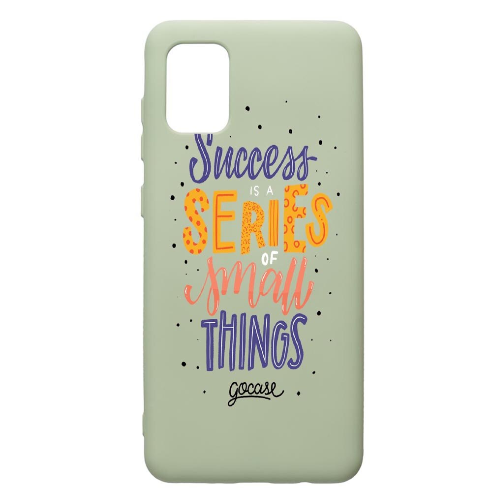 Husa de protectie Samsung Galaxy A71, Success, silicon, cu interiorul din material textil, protectie camera, Beryl, PGR485
