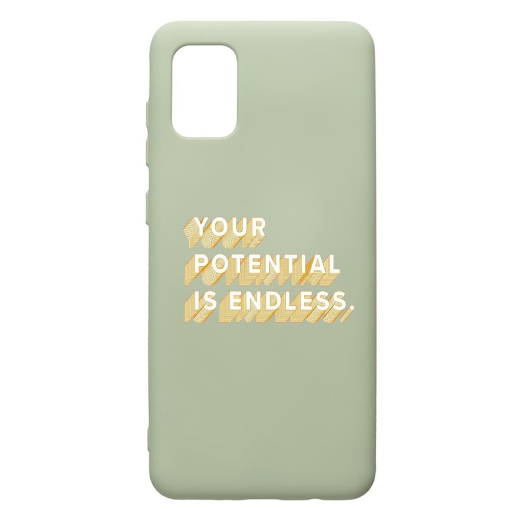 Husa de protectie Samsung Galaxy A71, Endless, silicon, cu interiorul din material textil, protectie camera, Beryl, PGR484