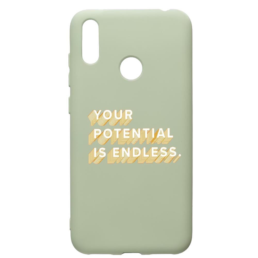 Husa de protectie Huawei Y7 2019, Endless, silicon, cu interiorul din material textil, protectie camera, Beryl, PGR484