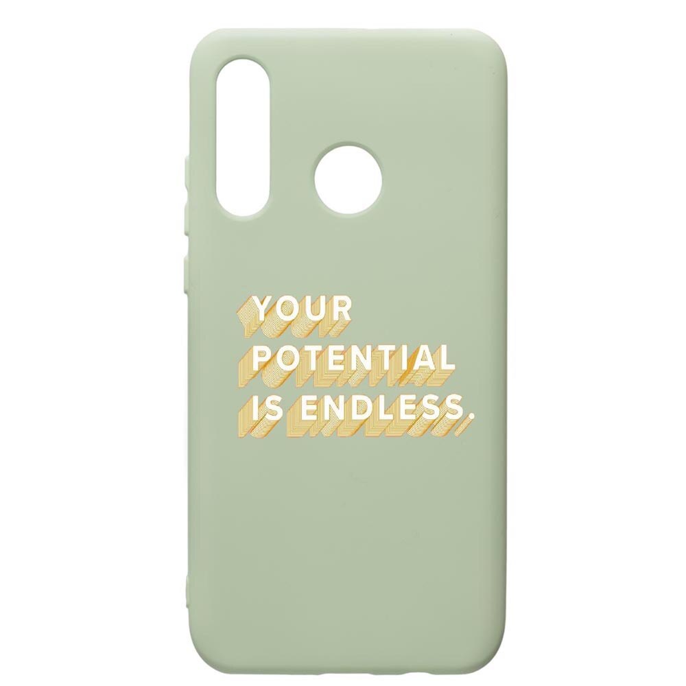 Husa de protectie Huawei P30 Lite, Endless, silicon, cu interiorul din material textil, protectie camera, Beryl, PGR484