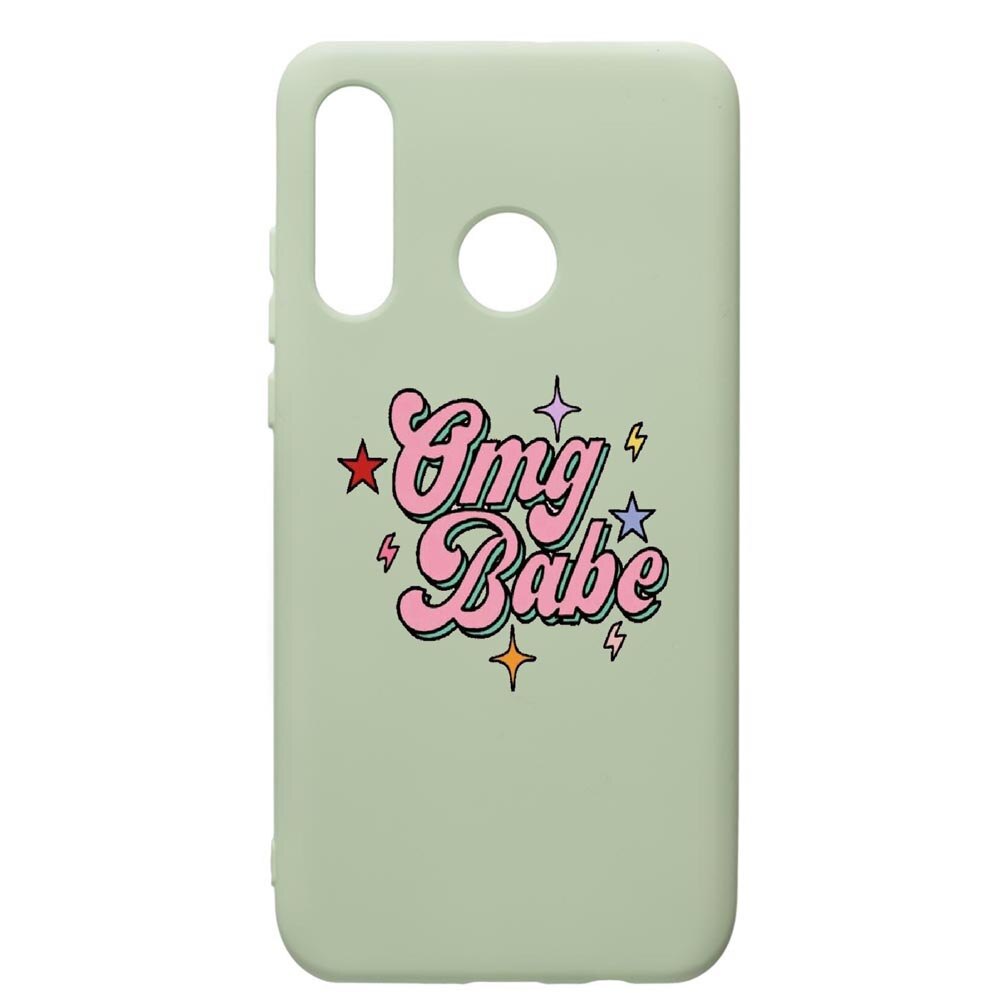 Husa de protectie Huawei P40 Lite E / Y7p, OMG Babe, silicon, cu interiorul din material textil, protectie camera, Beryl, PGR487