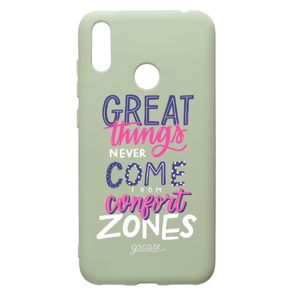 Husa de protectie Huawei Y7 2019, Great Things, silicon, cu interiorul din material textil, protectie camera, Beryl, PGR486