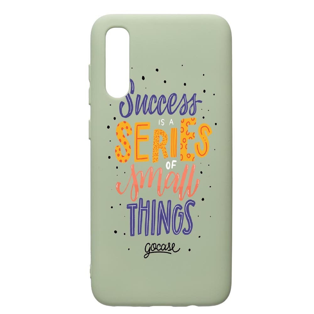 Husa de protectie Samsung Galaxy A70, Success, silicon, cu interiorul din material textil, protectie camera, Beryl, PGR485