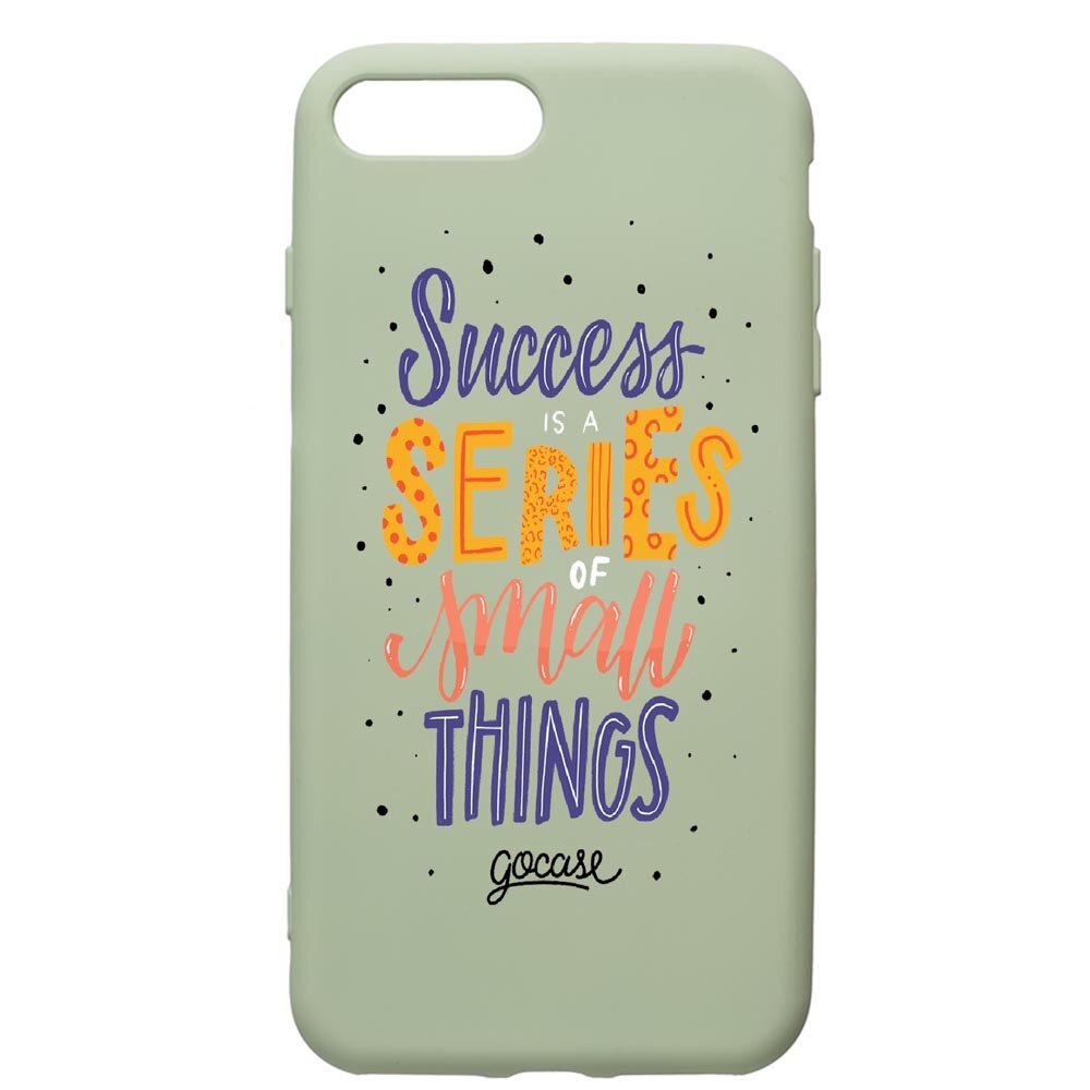 Husa de protectie Apple iPhone 8 Plus / iPhone 7 Plus, Success, silicon, cu interiorul din material textil, protectie camera, Beryl, PGR485