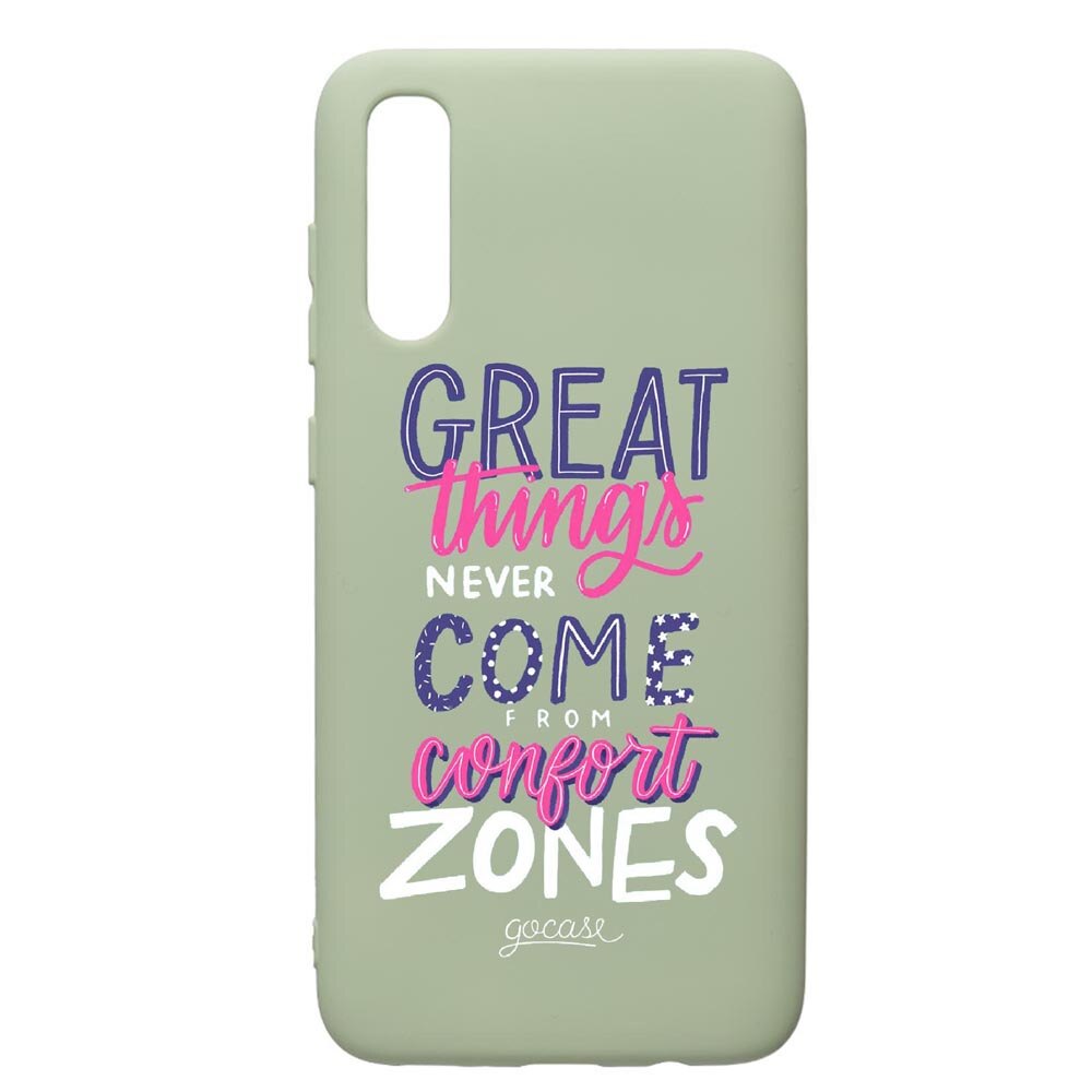 Husa de protectie Samsung Galaxy A70, Great Things, silicon, cu interiorul din material textil, protectie camera, Beryl, PGR486