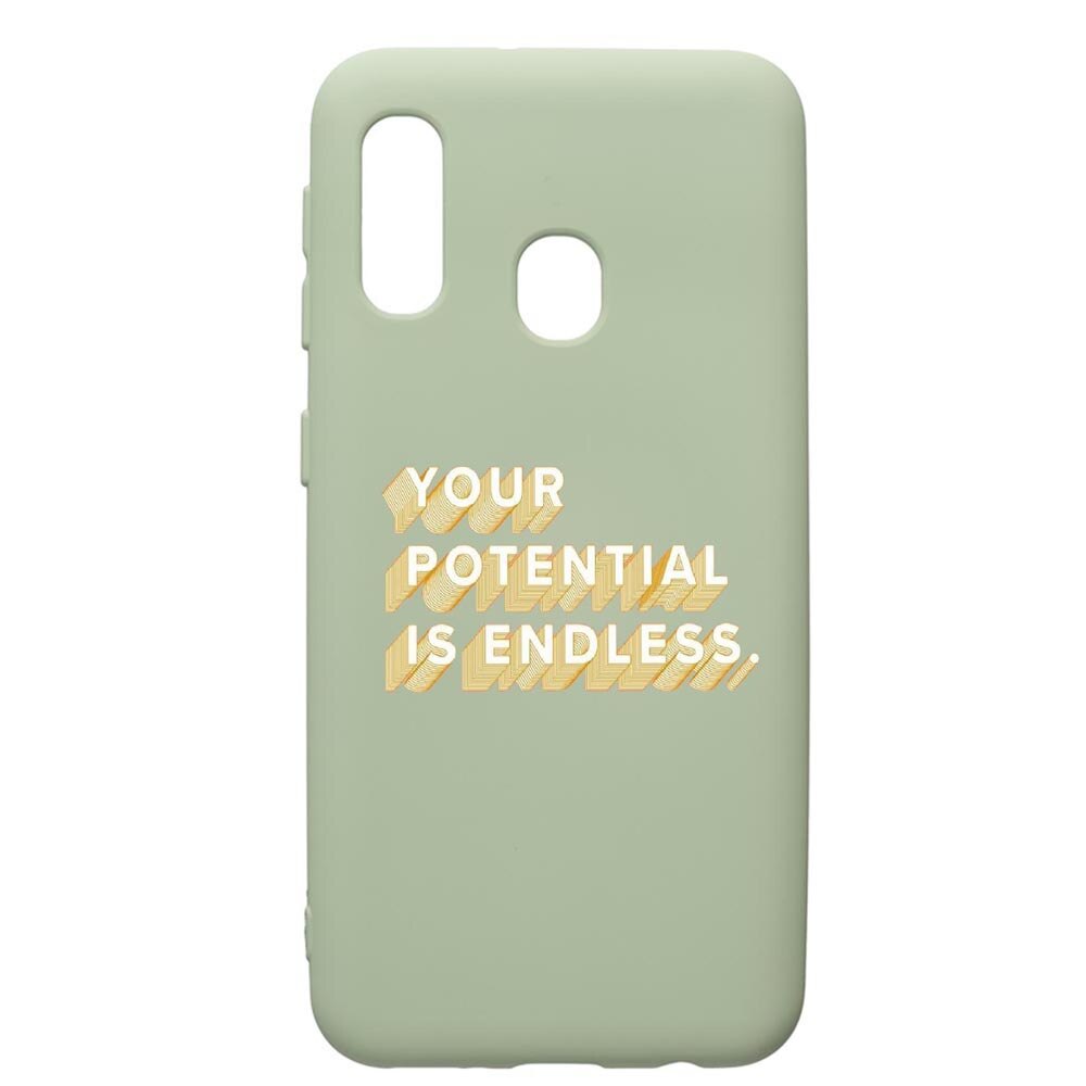 Husa de protectie Samsung Galaxy A20e, Endless, silicon, cu interiorul din material textil, protectie camera, Beryl, PGR484