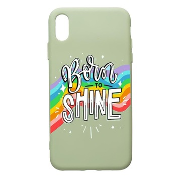 Husa de protectie Huawei Y5 2019, Born To Shine, silicon, cu interiorul din material textil, protectie camera, Beryl, PGR489 Husa de protectie Huawei Y5 2019, Born To Shine, silicon, cu interiorul din material textil, protectie camera, Beryl, PGR489