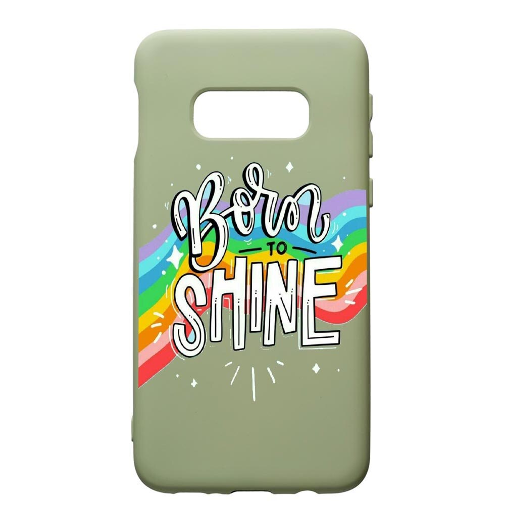 Husa de protectie Samsung Galaxy S10, Born To Shine, silicon, cu interiorul din material textil, protectie camera, Beryl, PGR489