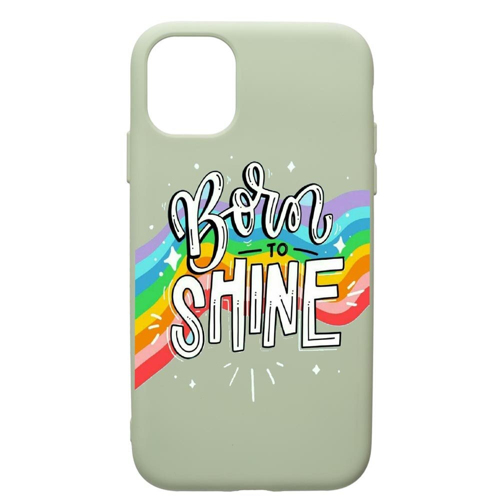 Husa de protectie Apple iPhone 12, Born To Shine, silicon, cu interiorul din material textil, protectie camera, Beryl, PGR489