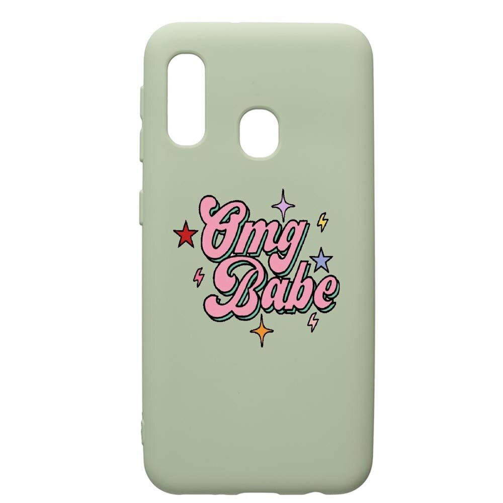 Husa de protectie Samsung Galaxy A40, OMG Babe, silicon, cu interiorul din material textil, protectie camera, Beryl, PGR487