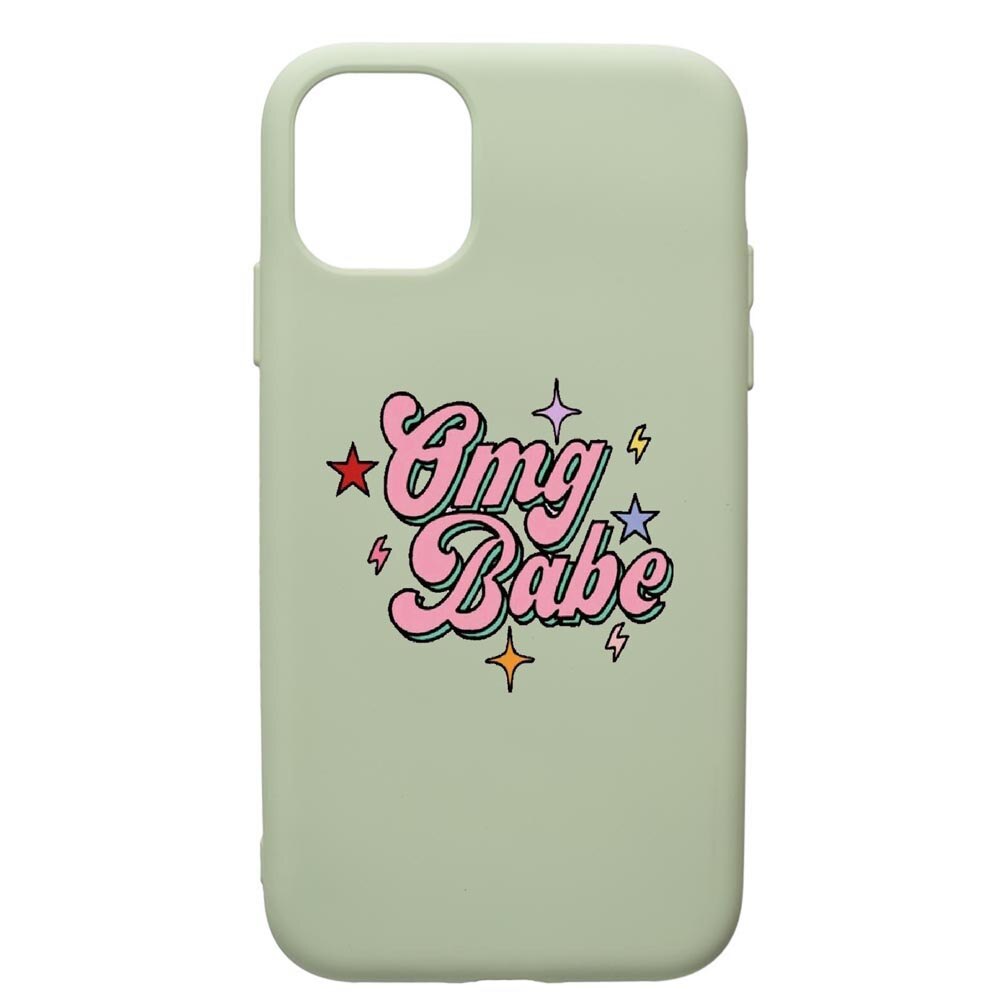 Husa de protectie Apple iPhone 11, OMG Babe, silicon, cu interiorul din material textil, protectie camera, Beryl, PGR487
