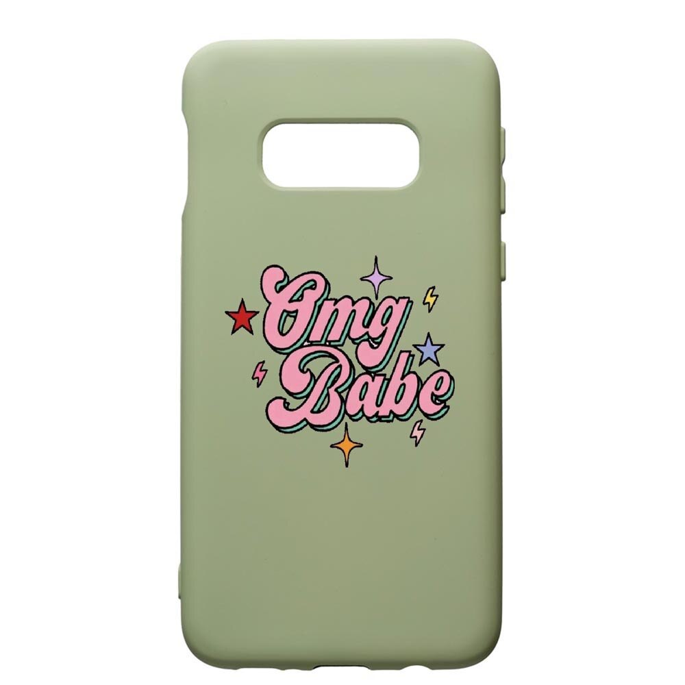 Husa de protectie Samsung Galaxy S10E, OMG Babe, silicon, cu interiorul din material textil, protectie camera, Beryl, PGR487