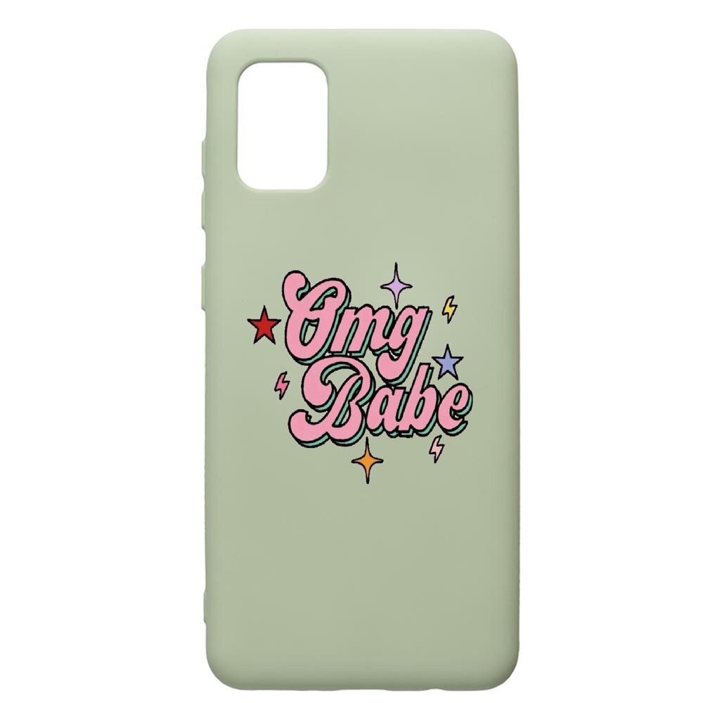 Husa de protectie Samsung Galaxy A71, OMG Babe, silicon, cu interiorul din material textil, protectie camera, Beryl, PGR487
