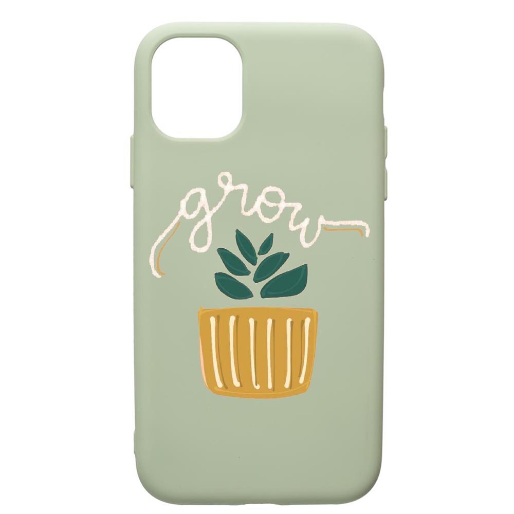 Husa de protectie Apple iPhone 11 Pro, Grow, silicon, cu interiorul din material textil, protectie camera, Beryl, PGR490