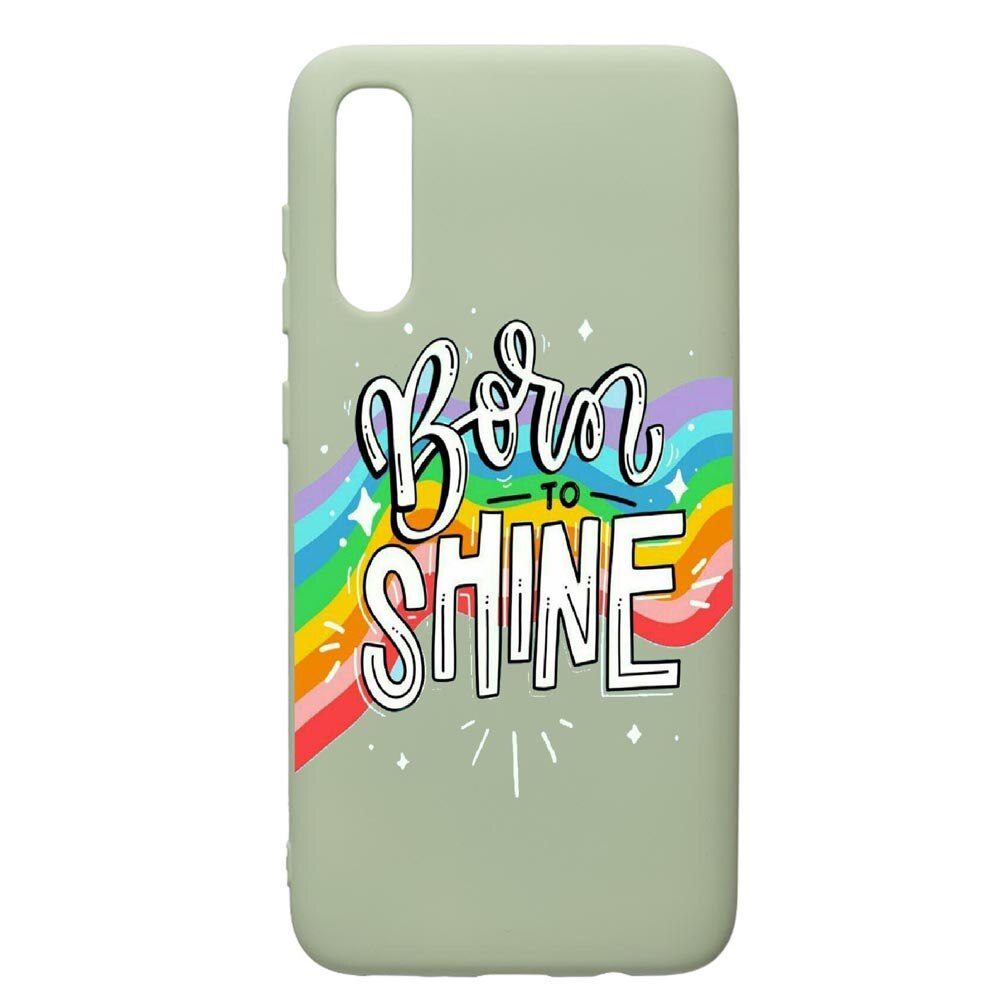Husa de protectie Samsung Galaxy A70, Born To Shine, silicon, cu interiorul din material textil, protectie camera, Beryl, PGR489