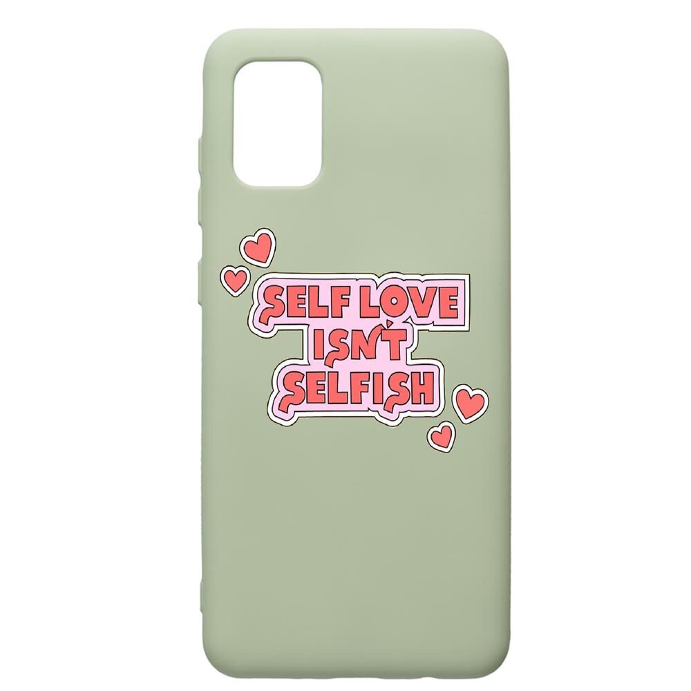 Husa de protectie Samsung Galaxy A71, Self Love, silicon, cu interiorul din material textil, protectie camera, Beryl, PGR493