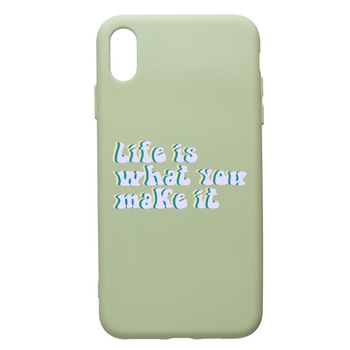 Husa de protectie Huawei Y6 2019, Life Is..., silicon, cu interiorul din material textil, protectie camera, Beryl, PGR491 Husa de protectie Huawei Y6 2019, Life Is..., silicon, cu interiorul din material textil, protectie camera, Beryl, PGR491