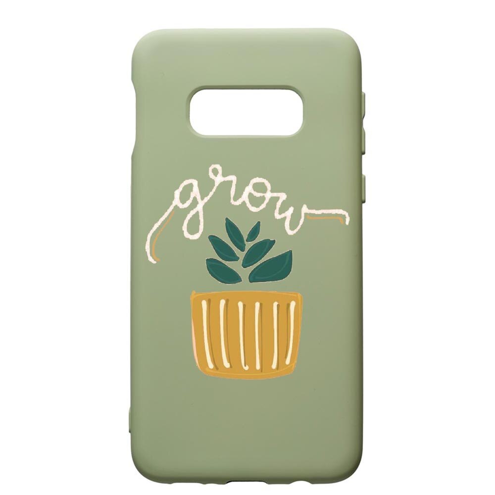 Husa de protectie Samsung Galaxy S10, Grow, silicon, cu interiorul din material textil, protectie camera, Beryl, PGR490