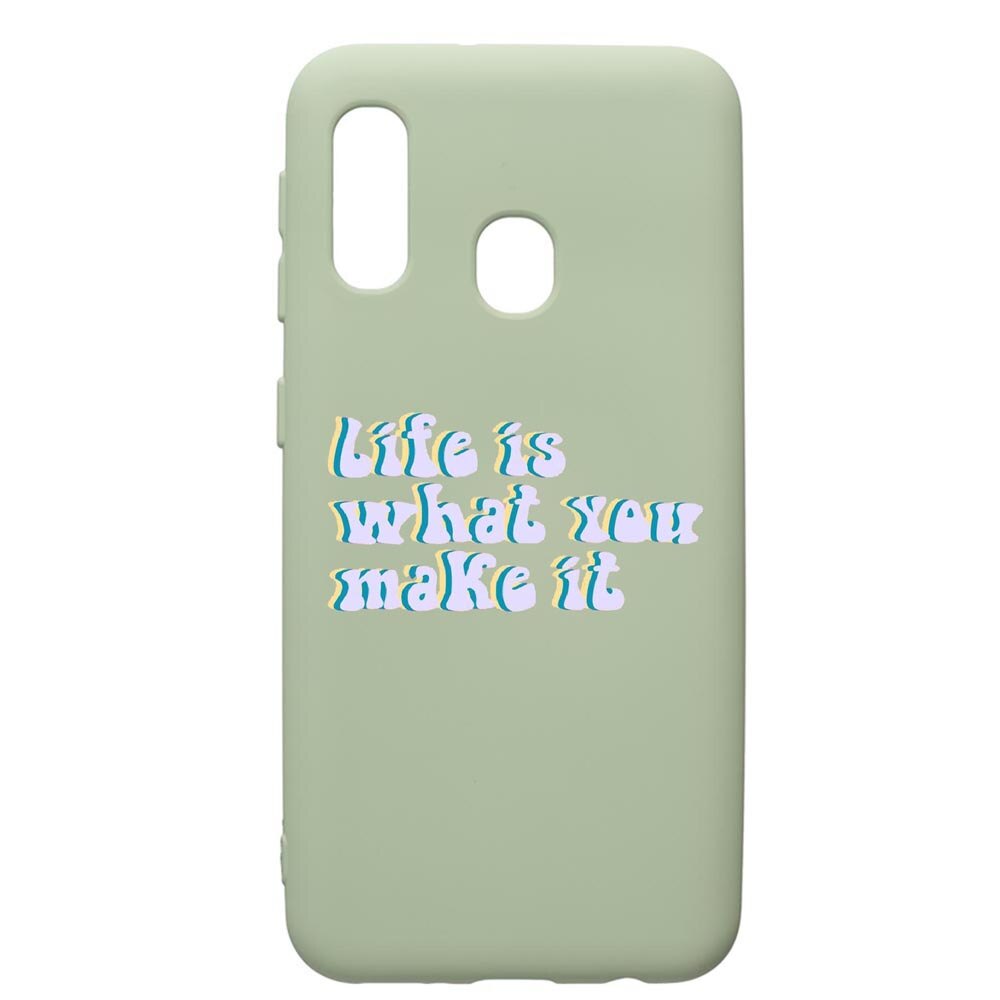 Husa de protectie Samsung Galaxy A40, Life Is..., silicon, cu interiorul din material textil, protectie camera, Beryl, PGR491