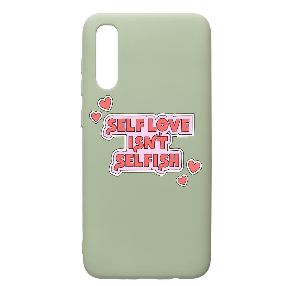 Husa de protectie Samsung Galaxy A70, Self Love, silicon, cu interiorul din material textil, protectie camera, Beryl, PGR493