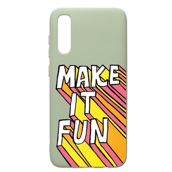 Husa de protectie Samsung Galaxy A70, Make It Fun, silicon, cu interiorul din material textil, protectie camera, Beryl, PGR494 Husa de protectie Samsung Galaxy A70, Make It Fun, silicon, cu interiorul din material textil, protectie camera, Beryl, PGR494
