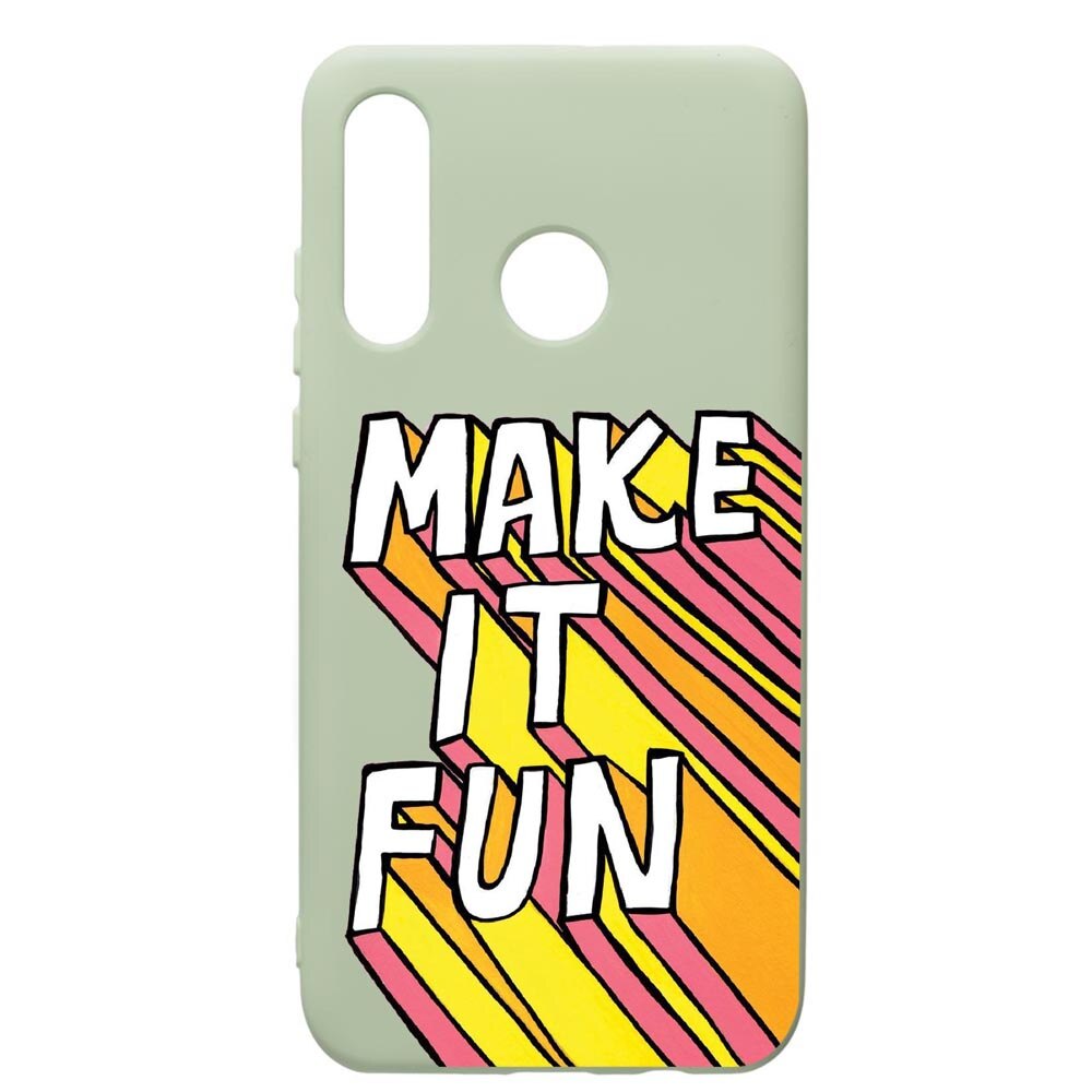 Husa de protectie Huawei P30 Lite, Make It Fun, silicon, cu interiorul din material textil, protectie camera, Beryl, PGR494