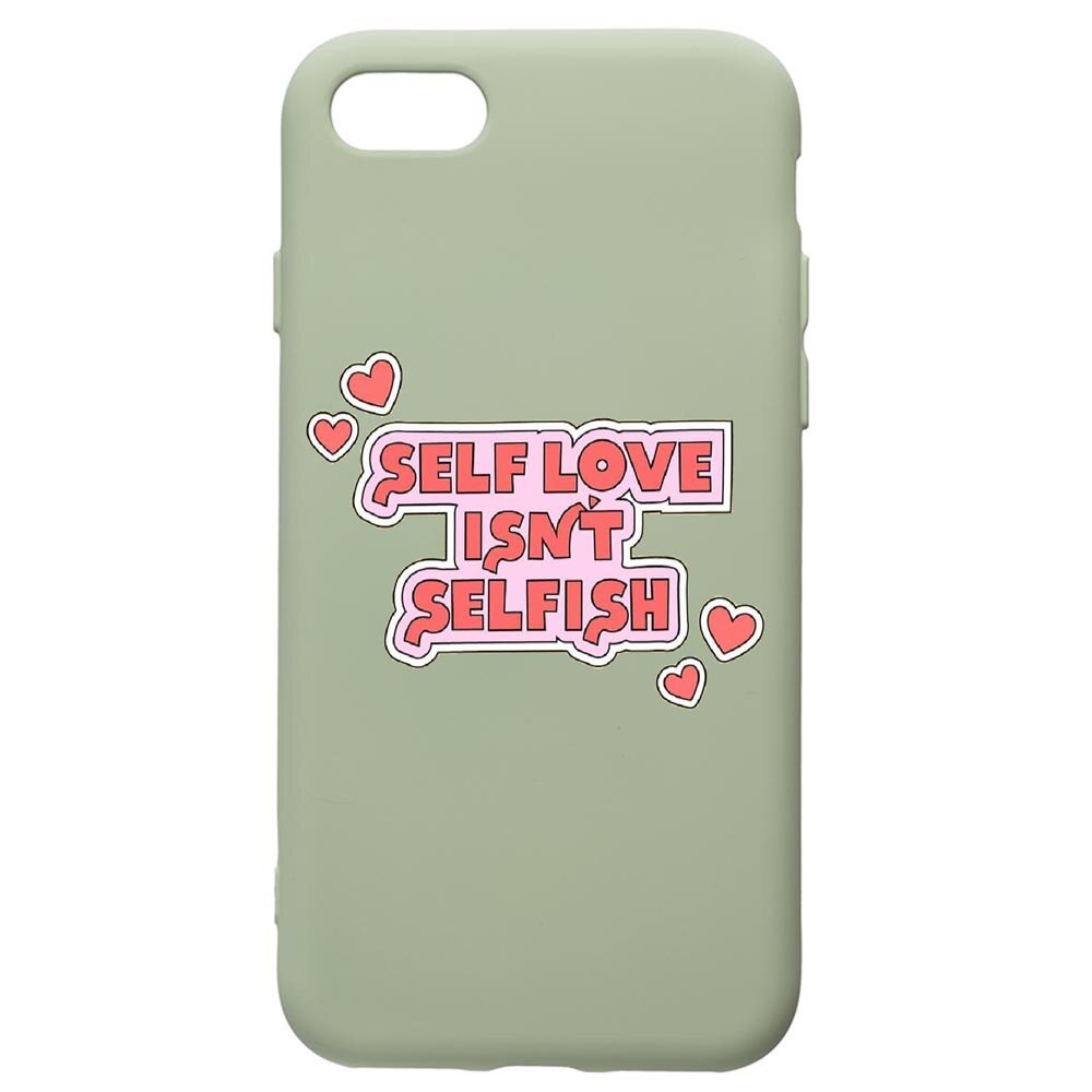 Husa de protectie Apple iPhone SE 2 / iPhone 8 / iPhone 7, Self Love, silicon, cu interiorul din material textil, protectie camera, Beryl, PGR493