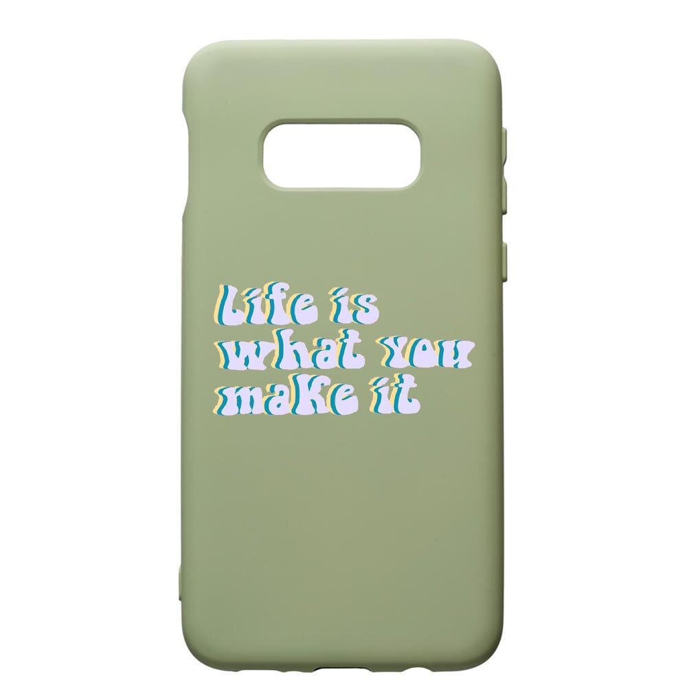 Husa de protectie Samsung Galaxy S10, Life Is..., silicon, cu interiorul din material textil, protectie camera, Beryl, PGR491